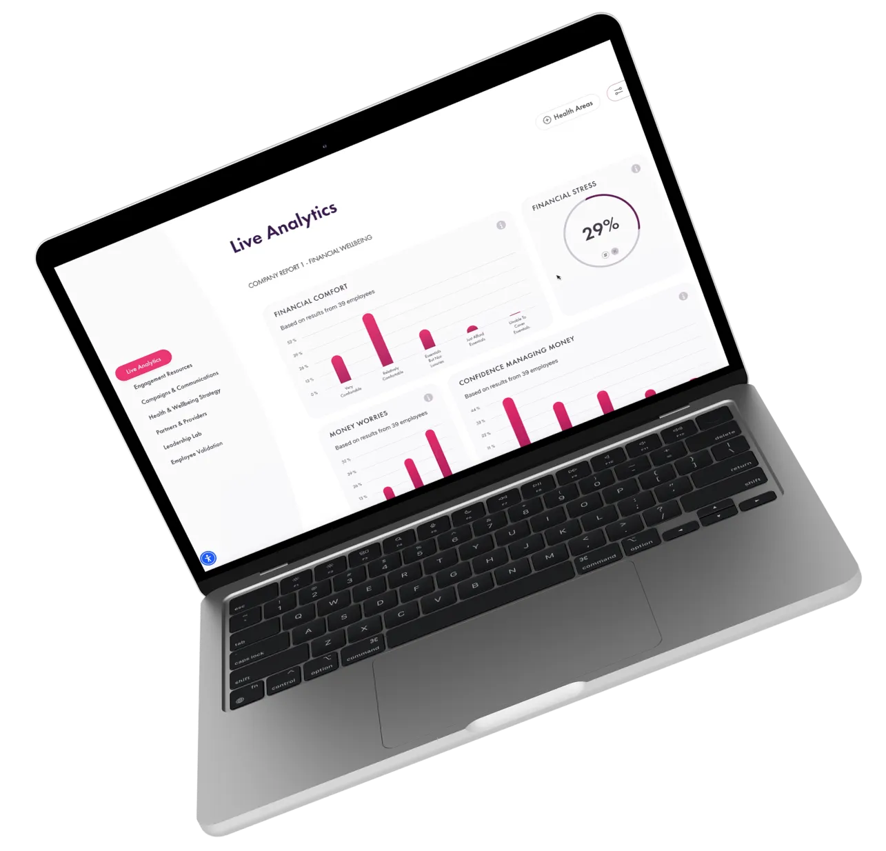 Champion Health dashboard on a laptop