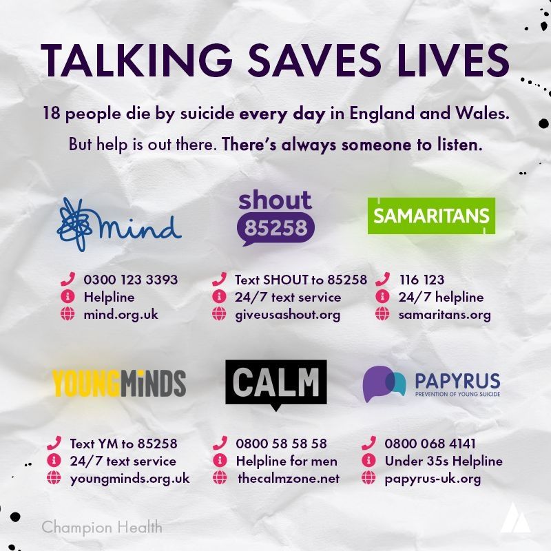 an image showing services people can contact if they are in crisis